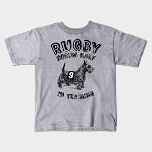 Kids Rugby Scrum Half Terrier Kids T-Shirt